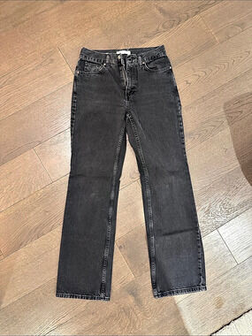 Mango Matilda Straight-Fit Jeans Black Waist 36